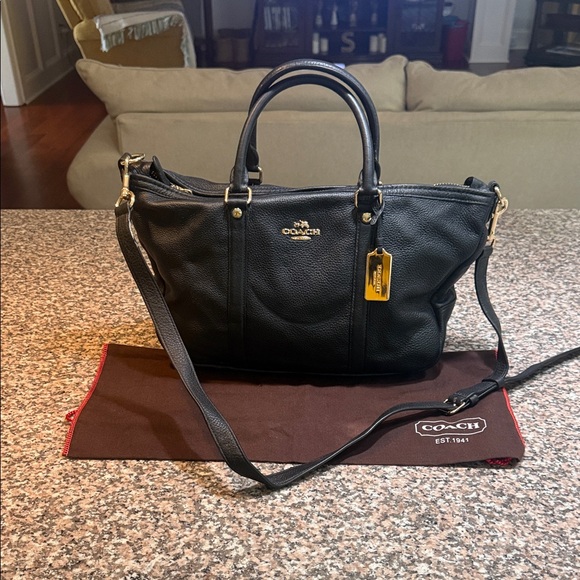 Coach Black Leather Satchel - Picture 1 of 13